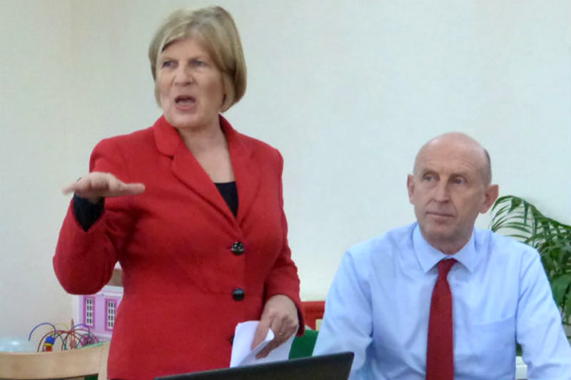 Sally Keeble and Rt Hon John Healey MP launch the Universal Credit campaign in Northampton North